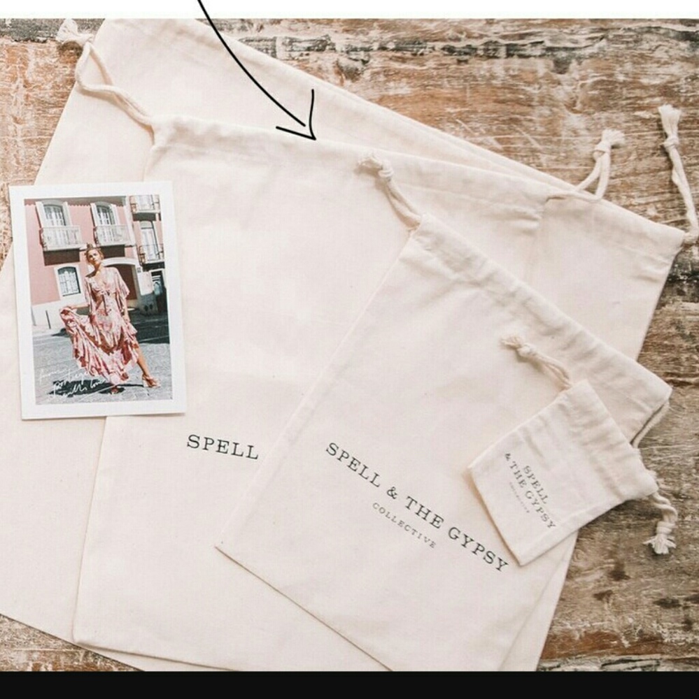 New spell designs eco tote drawstring bag pouch S